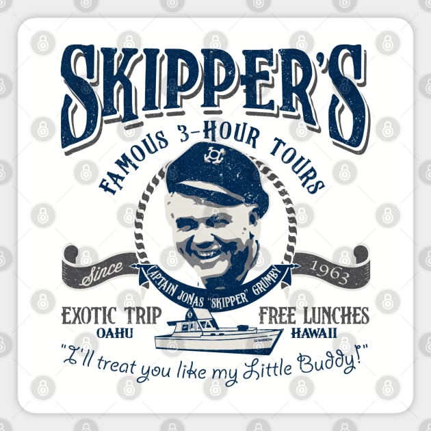 Skipper's Famous 3 Hour Boat Tours Lts Magnet by Alema Art